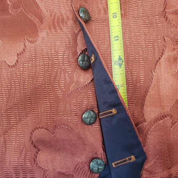 Vintage Orange silk paisley vest Women's L - Picture 3 of 6